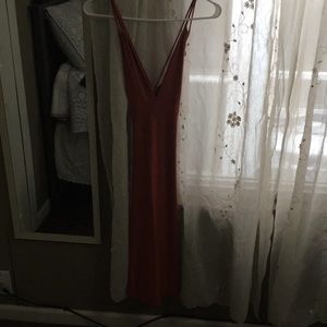 Blush pink open back dress